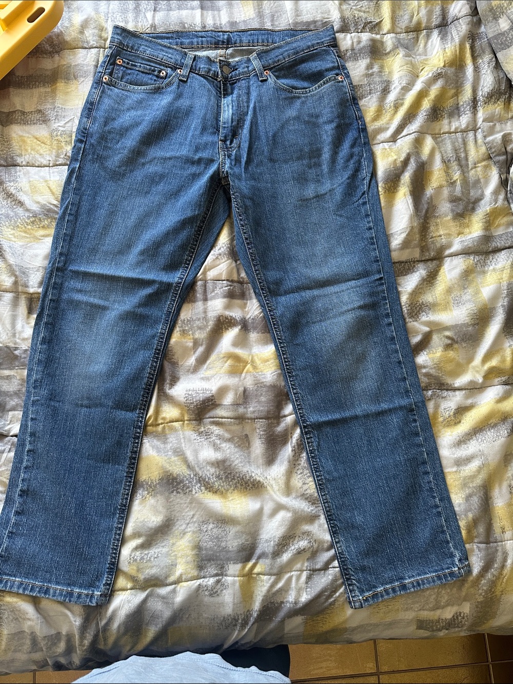 Levi's Men's 541 Relaxed Fit Blue Denim Jeans with Tan Patch